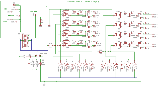 Schaltplan des 8x230Vac in